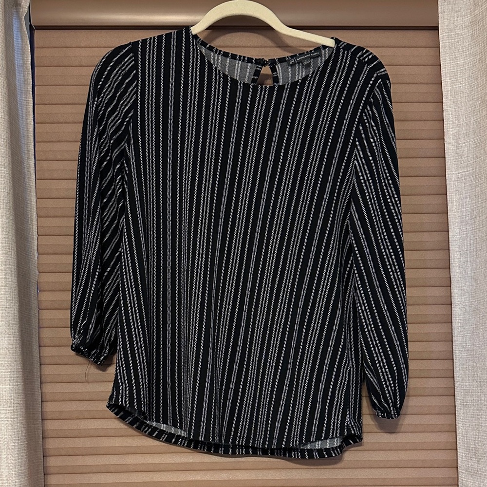 Striped Black and White Women's Top